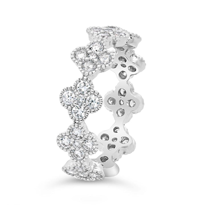 Diamond Clover Eternity Ring - RN5423W - The Diamond Guys