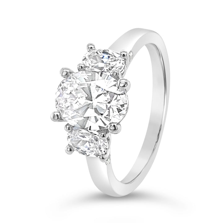 Three Stone Diamond Engagement Ring