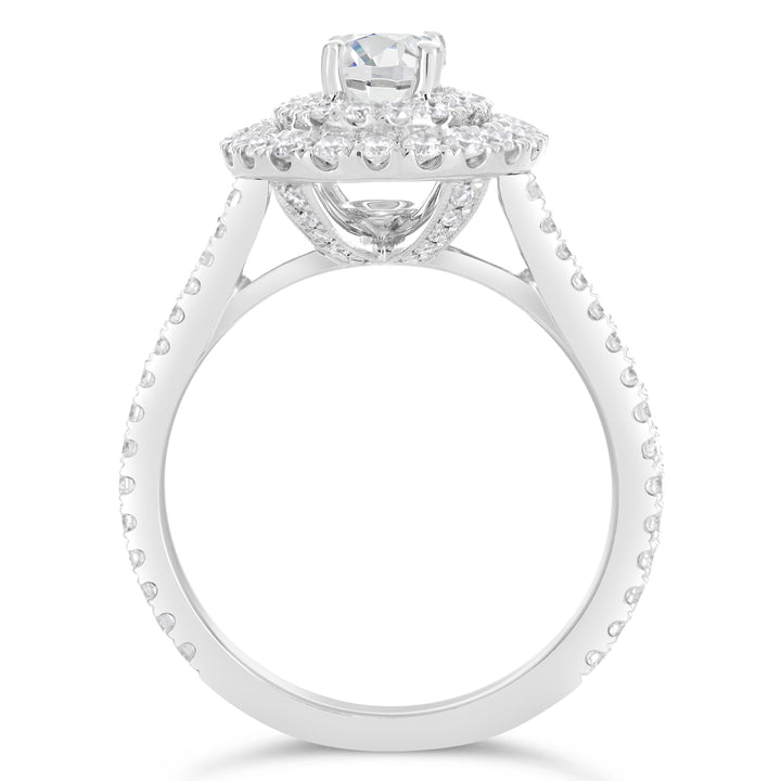 Double Halo Diamond Engagement Ring - The Diamond Guys