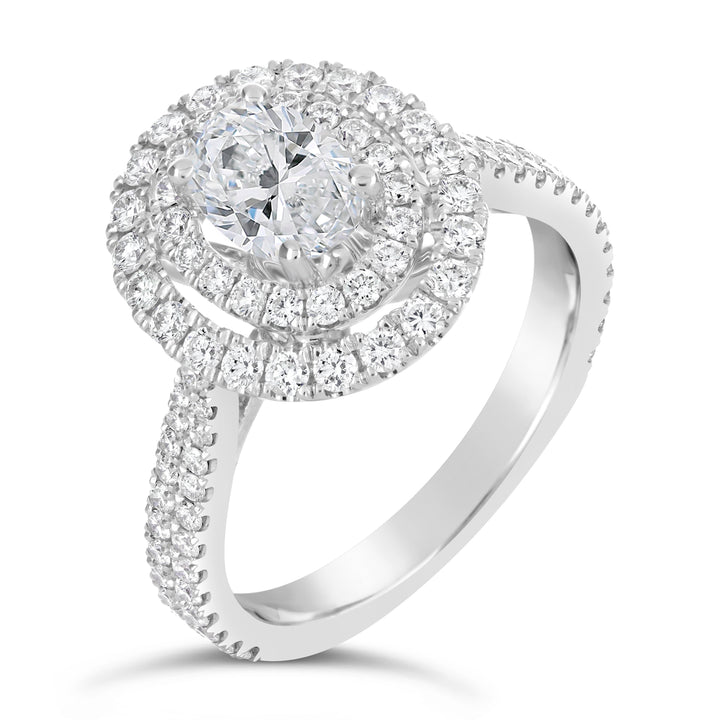 Double Halo Diamond Engagement Ring - The Diamond Guys