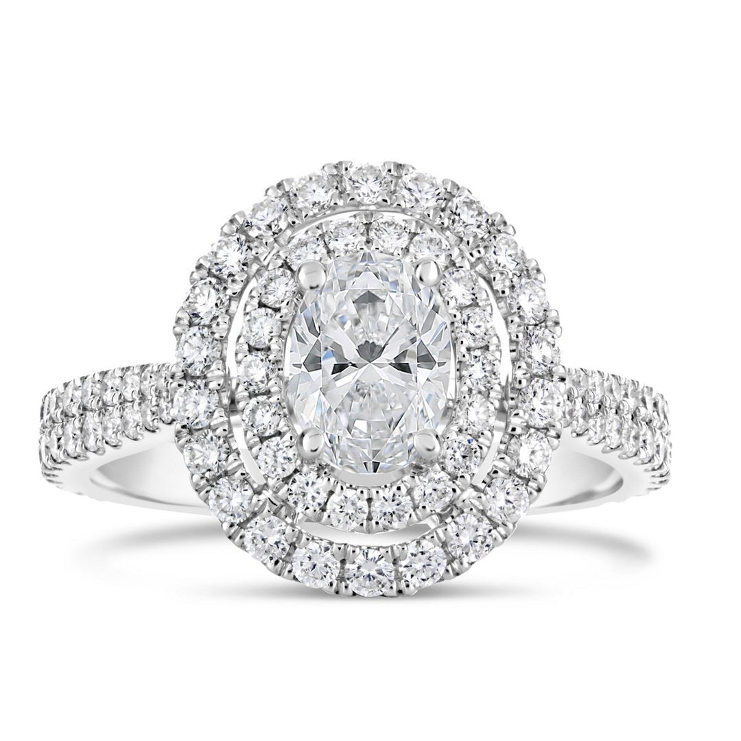 Double Halo Diamond Engagement Ring - The Diamond Guys