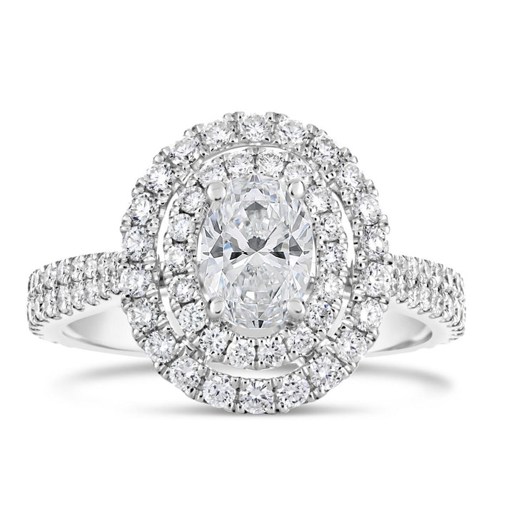 Double Halo Diamond Engagement Ring - The Diamond Guys