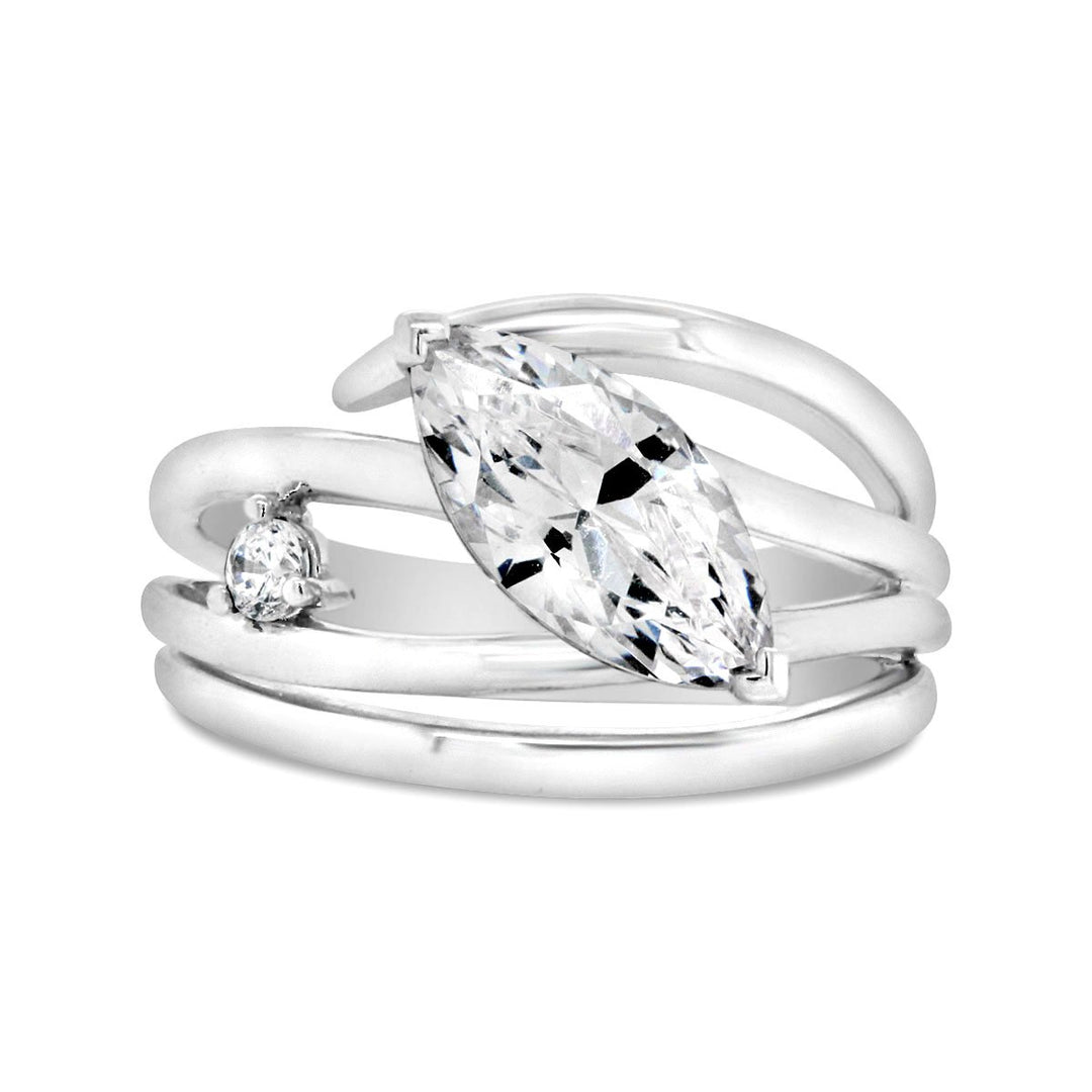 Cross Over Modern Diamond Engagement Ring - YJC4075R