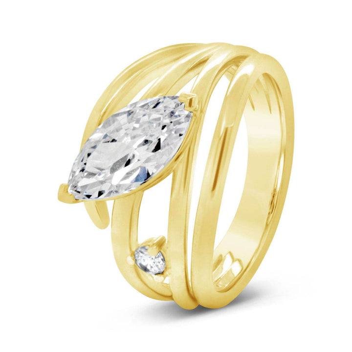 Cross Over Modern Diamond Engagement Ring - YJC4075R