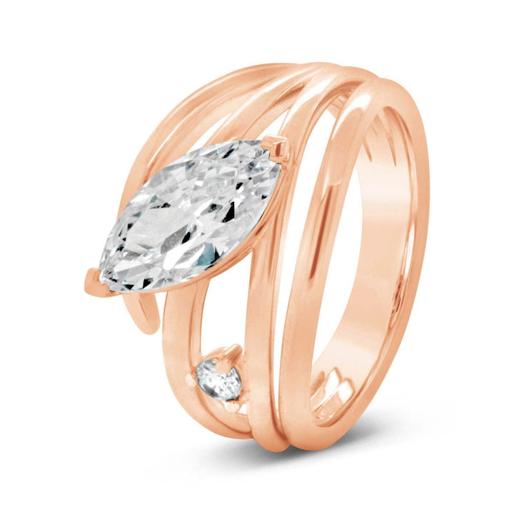 Cross Over Modern Diamond Engagement Ring - YJC4075R