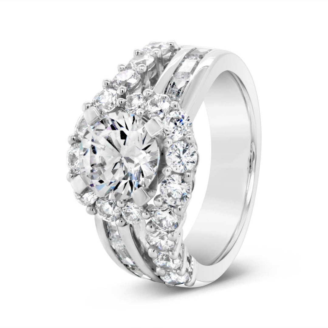 Wide Band Diamond Engagement Ring - YJC3519R