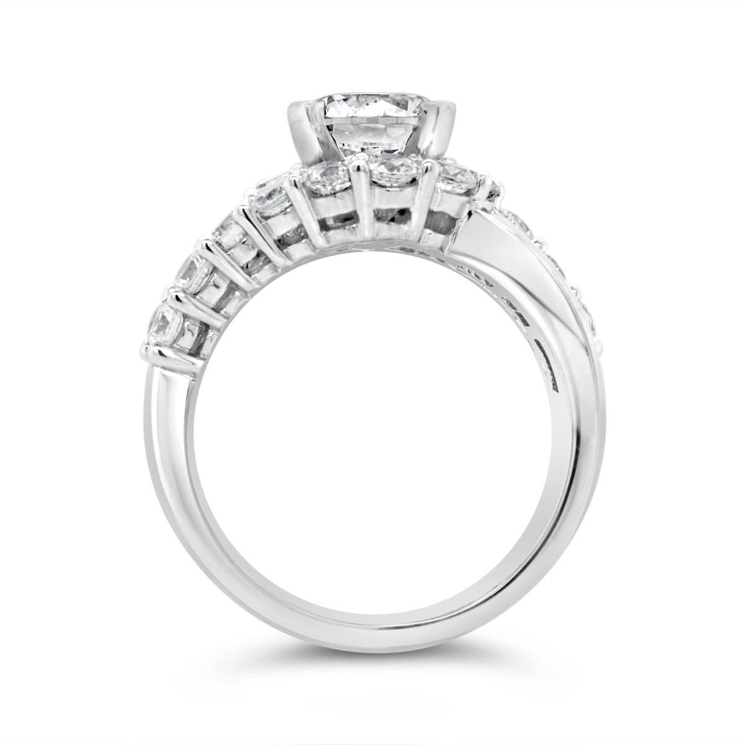 Wide Band Diamond Engagement Ring - YJC3519R