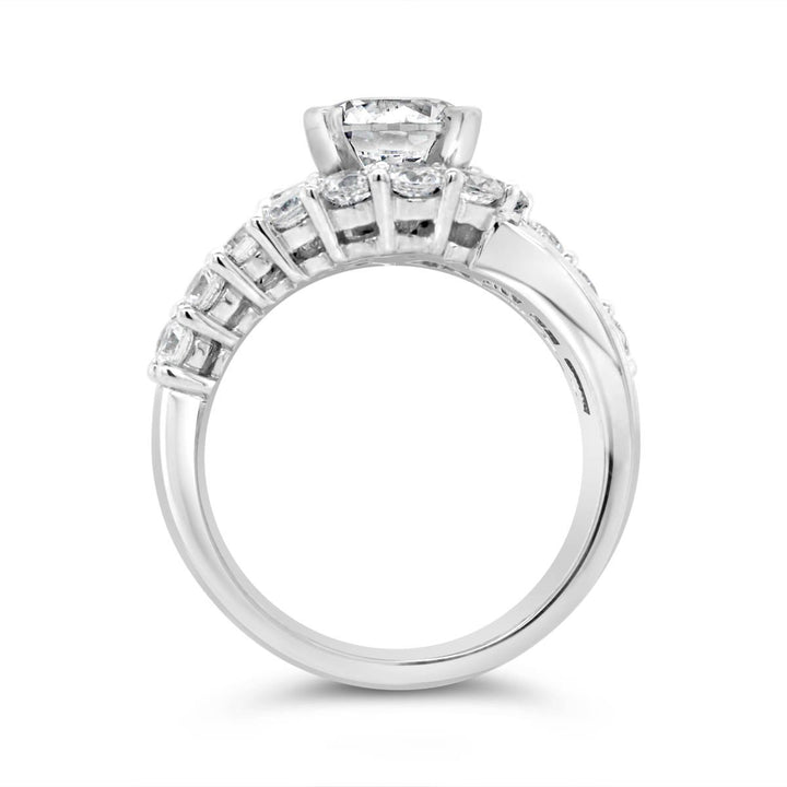 Wide Band Diamond Engagement Ring - YJC3519R
