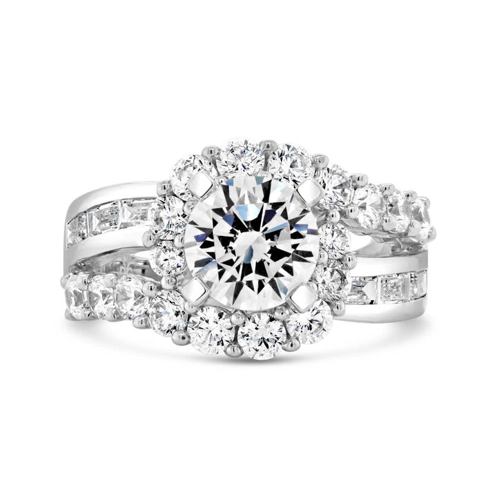 Wide Band Diamond Engagement Ring - YJC3519R