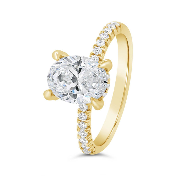 Hidden Halo Diamond Engagement Ring with Diamond Basket - GSR23674