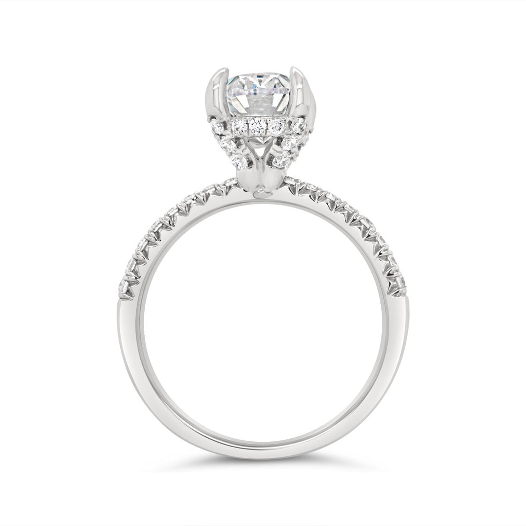 Hidden Halo Diamond Engagement Ring with Diamond Basket - GSR23674