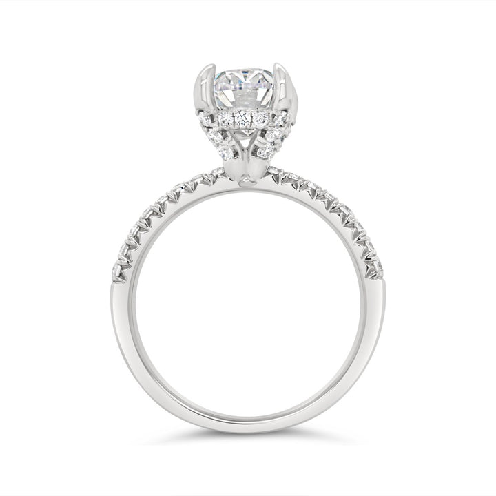 Hidden Halo Diamond Engagement Ring with Diamond Basket - GSR23674