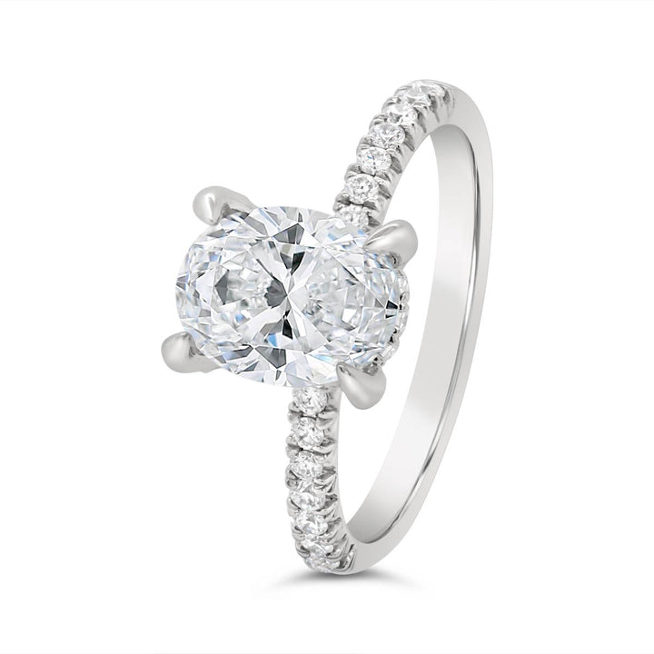 Hidden Halo Diamond Engagement Ring with Diamond Basket - GSR23674