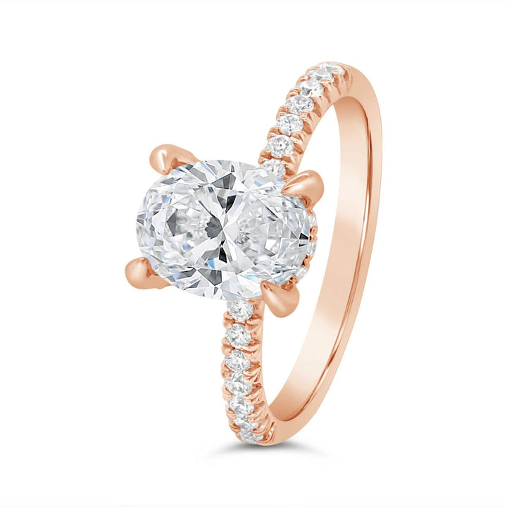 Hidden Halo Diamond Engagement Ring with Diamond Basket - GSR23674