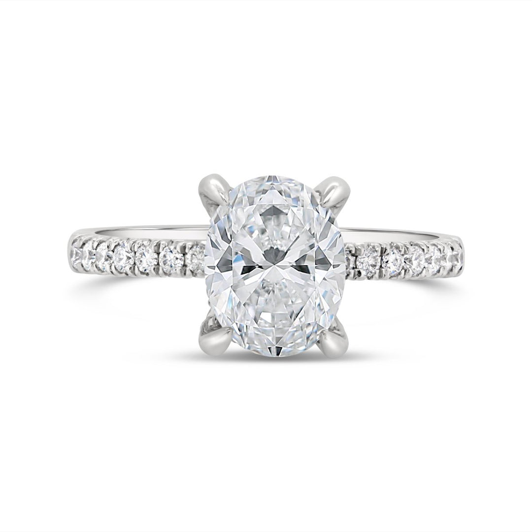 Hidden Halo Diamond Engagement Ring with Diamond Basket - GSR23674