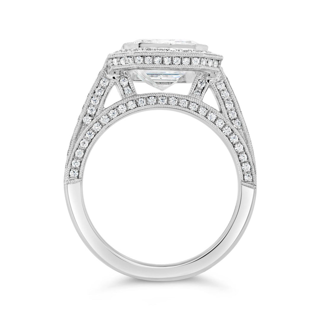 Bezel Set Engagement Ring with Milgrain Detail