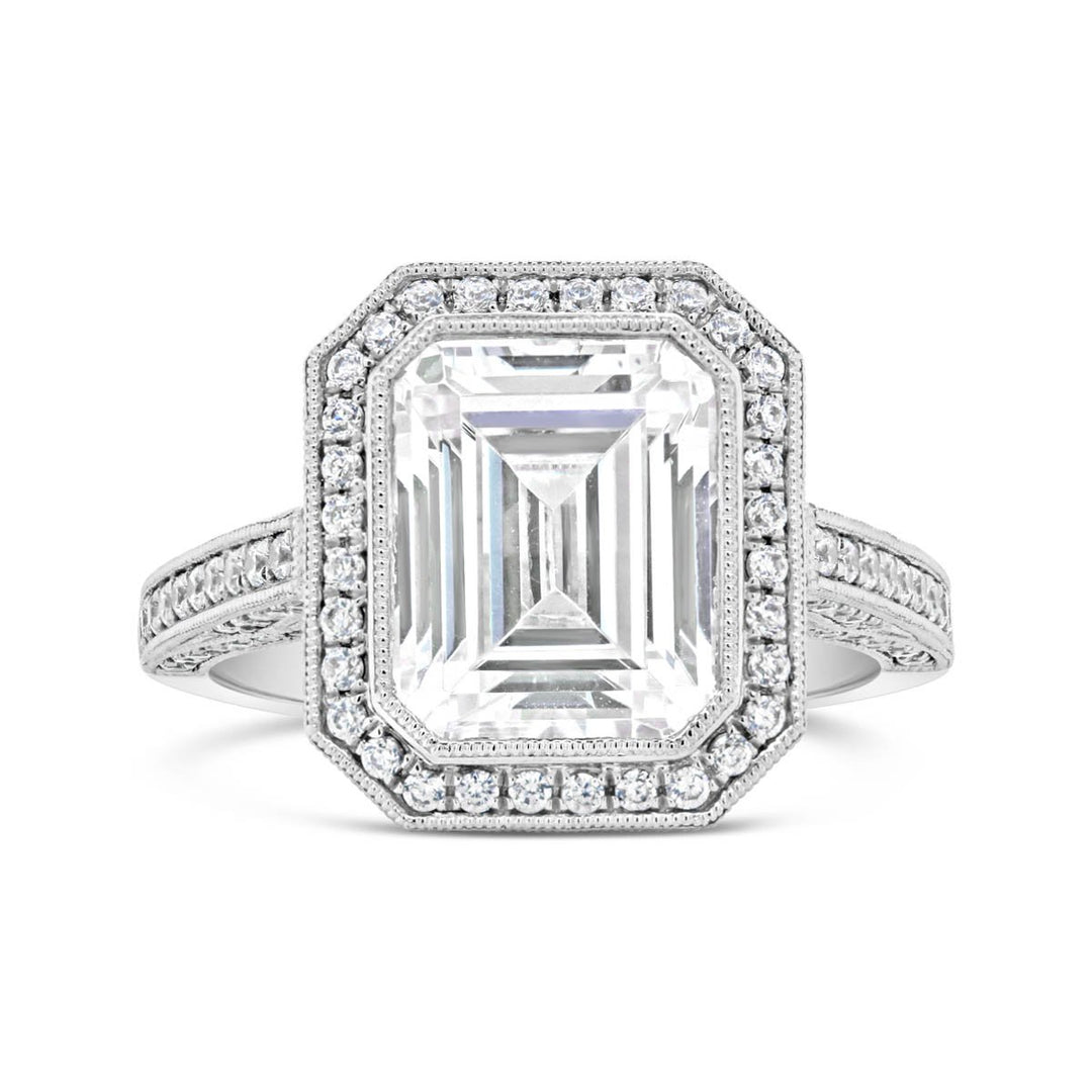 Bezel Set Engagement Ring with Milgrain Detail