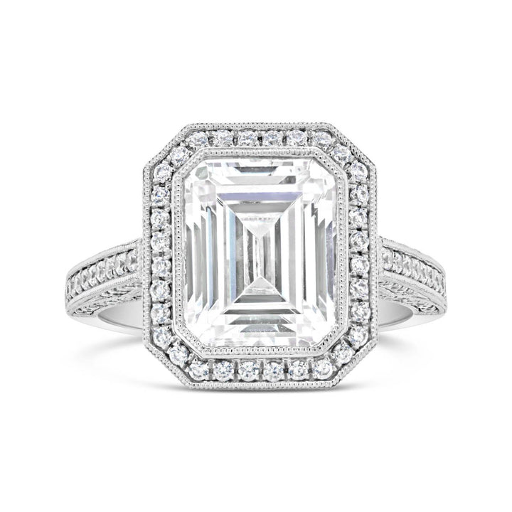 Bezel Set Engagement Ring with Milgrain Detail