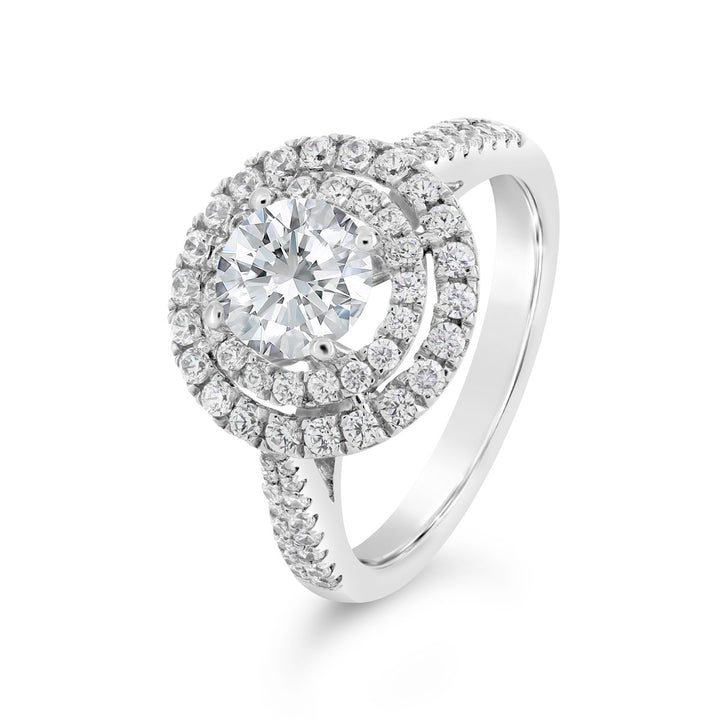 Diamond Engagement Ring with Double Halo - The Diamond Guys