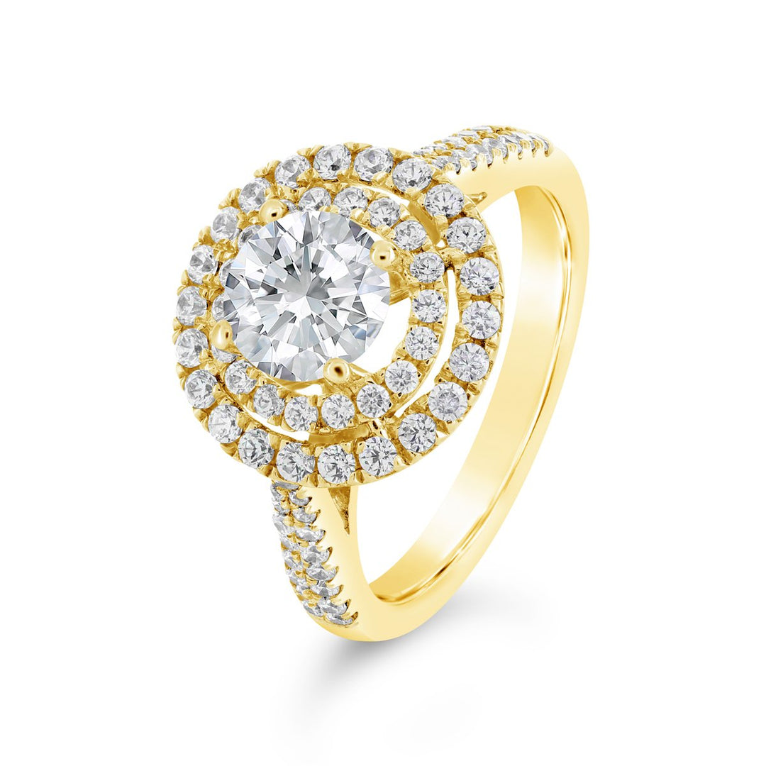 Diamond Engagement Ring with Double Halo - The Diamond Guys