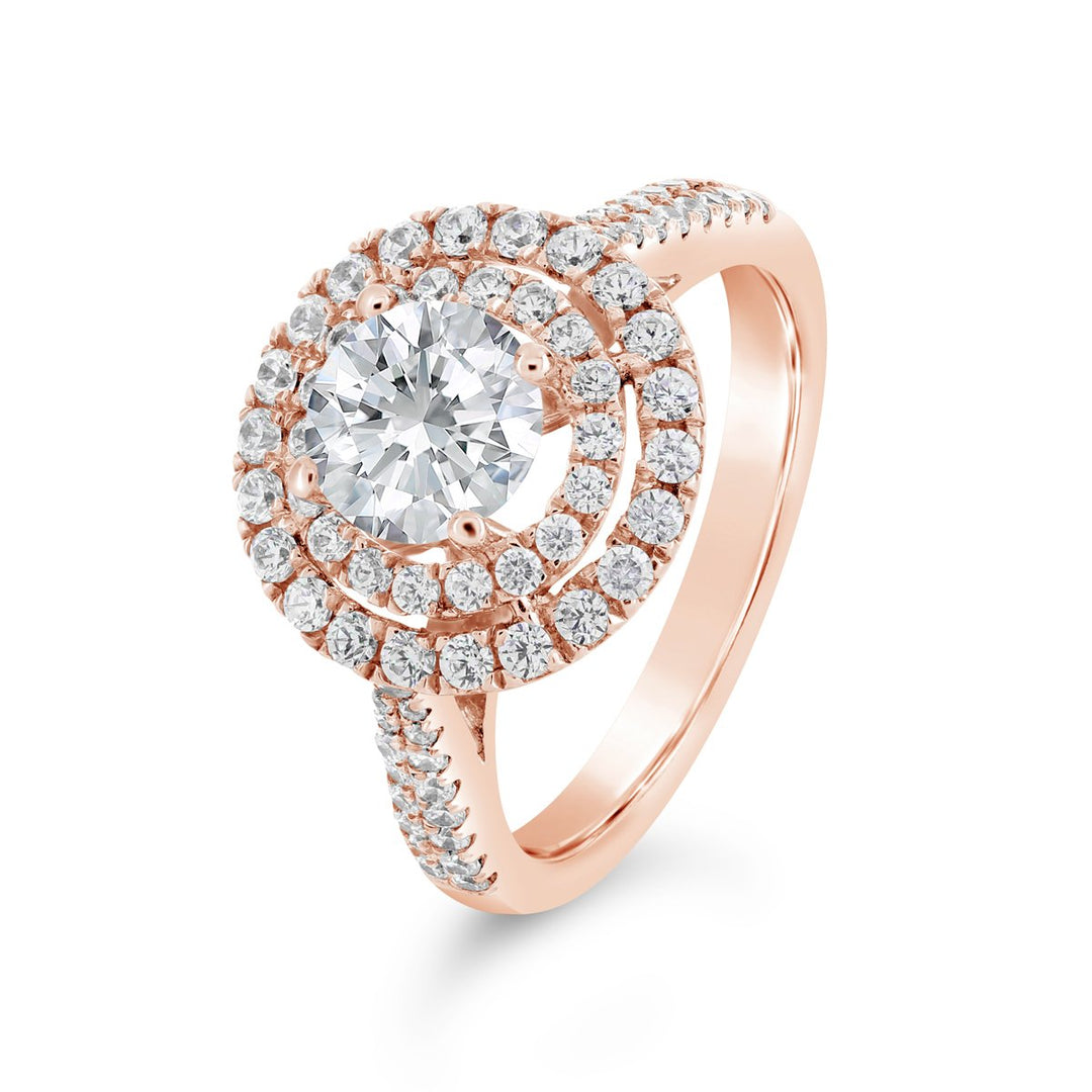 Diamond Engagement Ring with Double Halo - The Diamond Guys