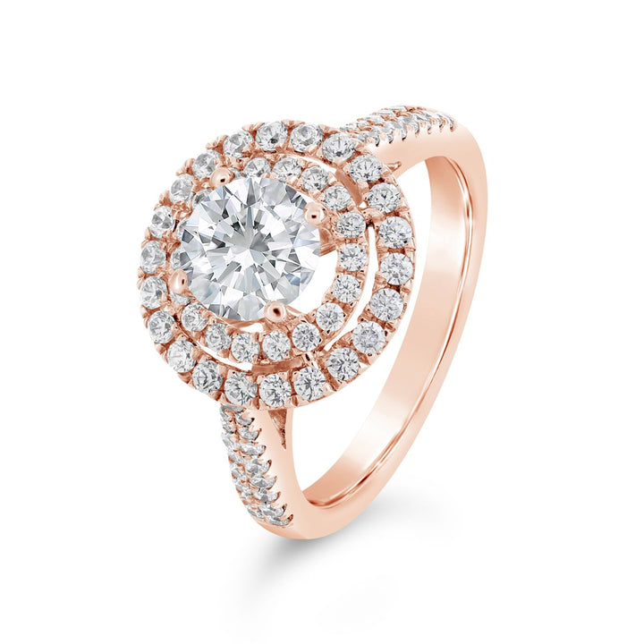 Diamond Engagement Ring with Double Halo - The Diamond Guys