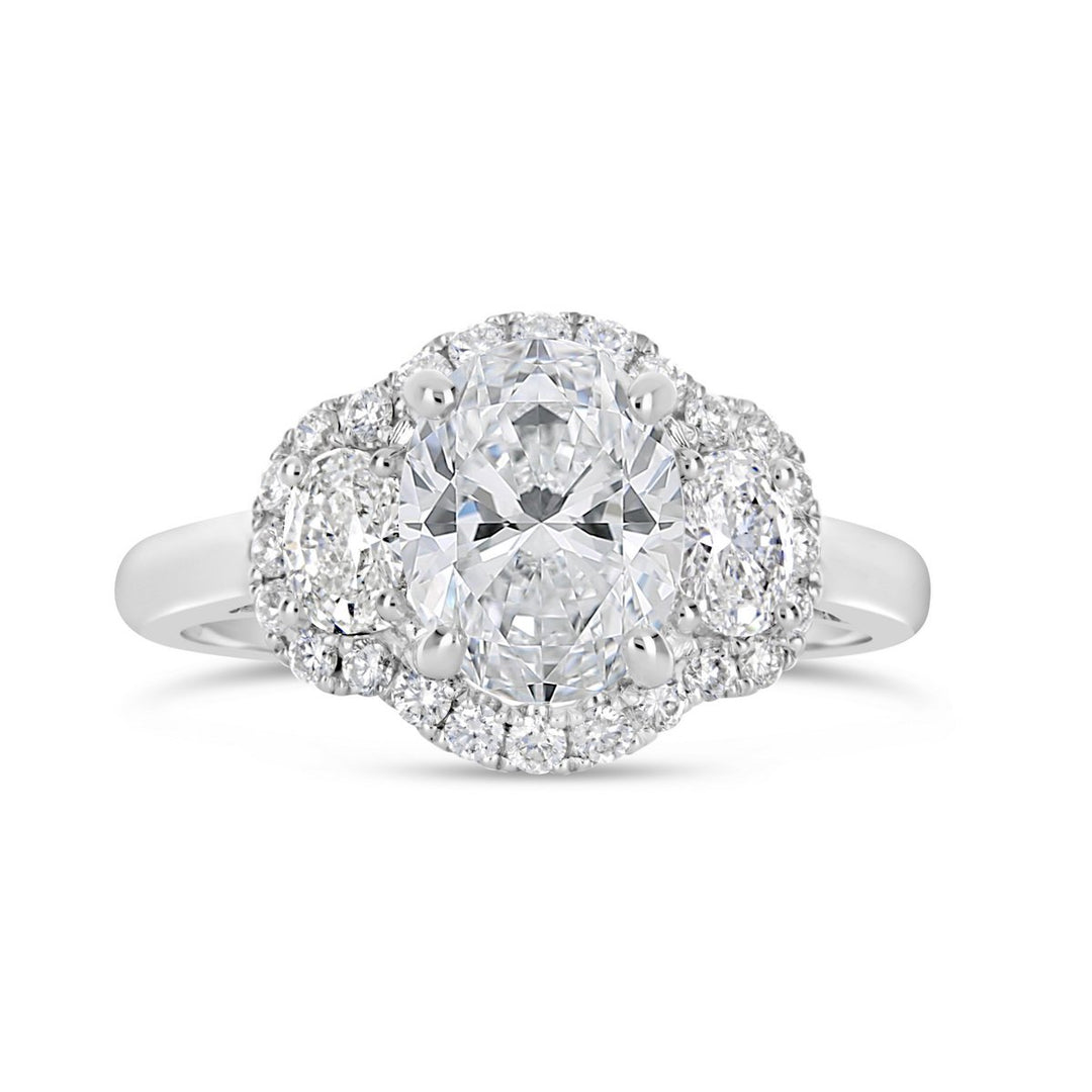 Modern Diamond Halo Engagement Ring - The Diamond Guys