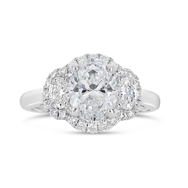 Modern Diamond Halo Engagement Ring - The Diamond Guys