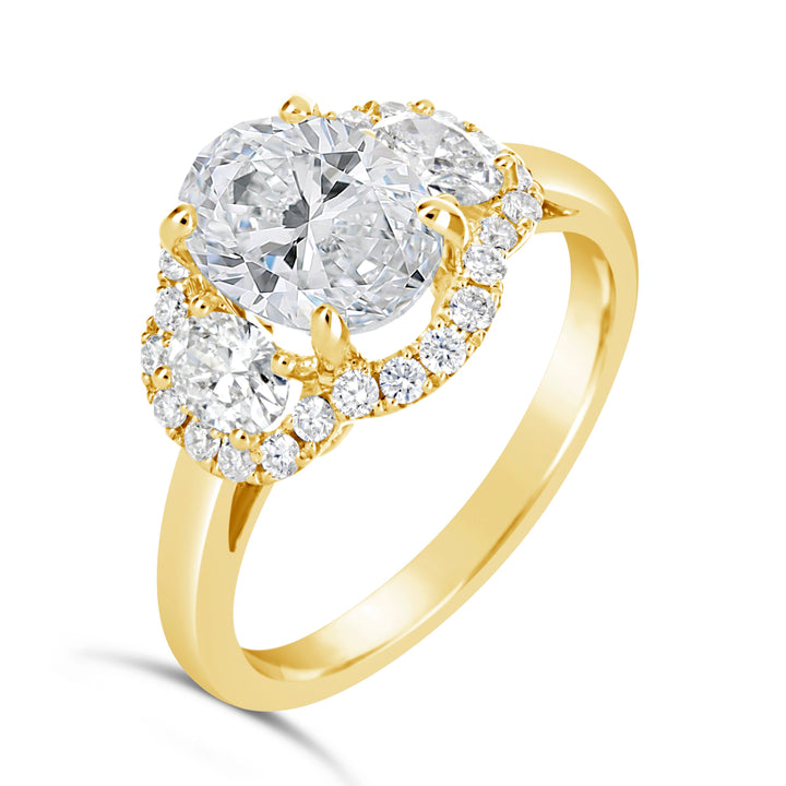 Modern Diamond Halo Engagement Ring - The Diamond Guys