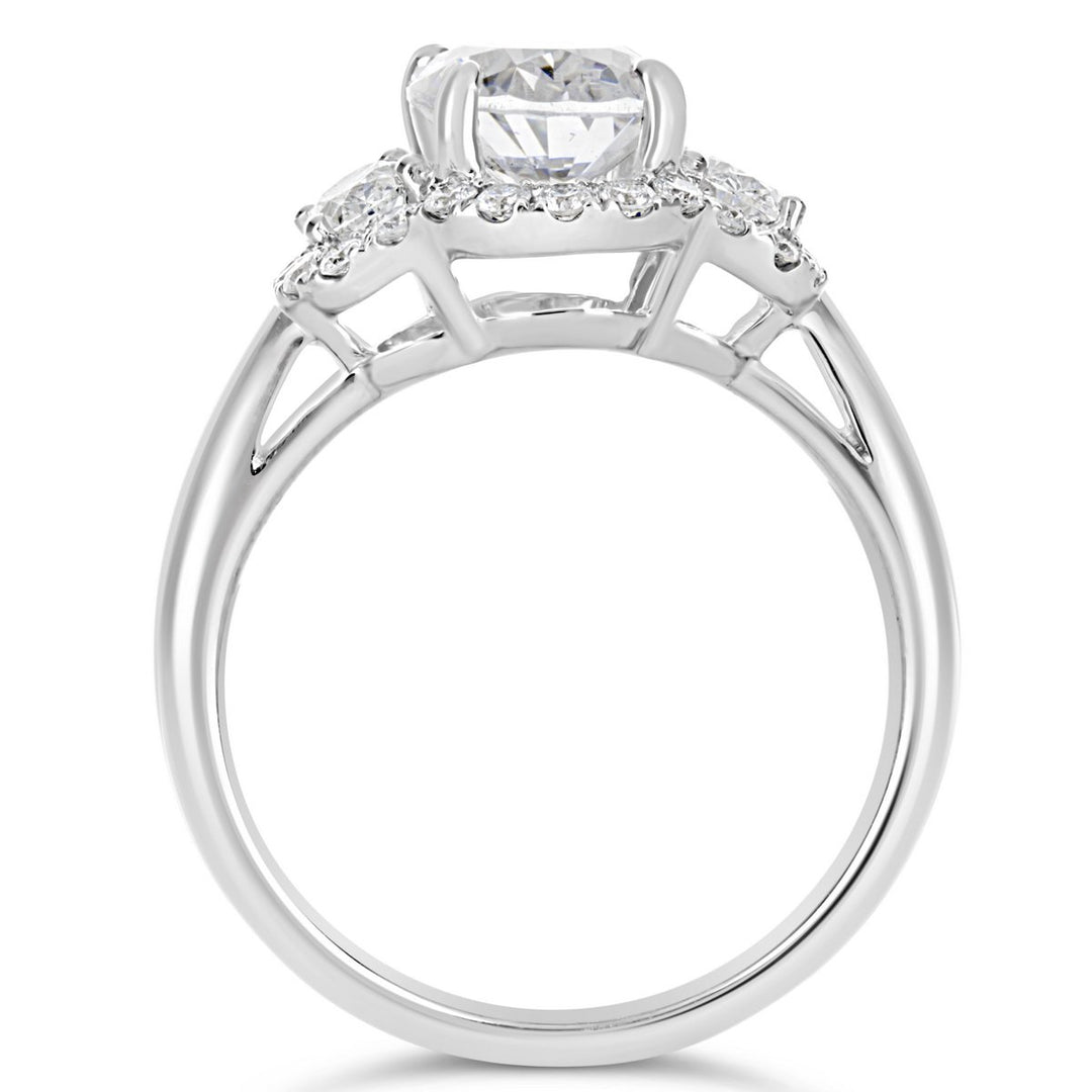 Modern Diamond Halo Engagement Ring - The Diamond Guys