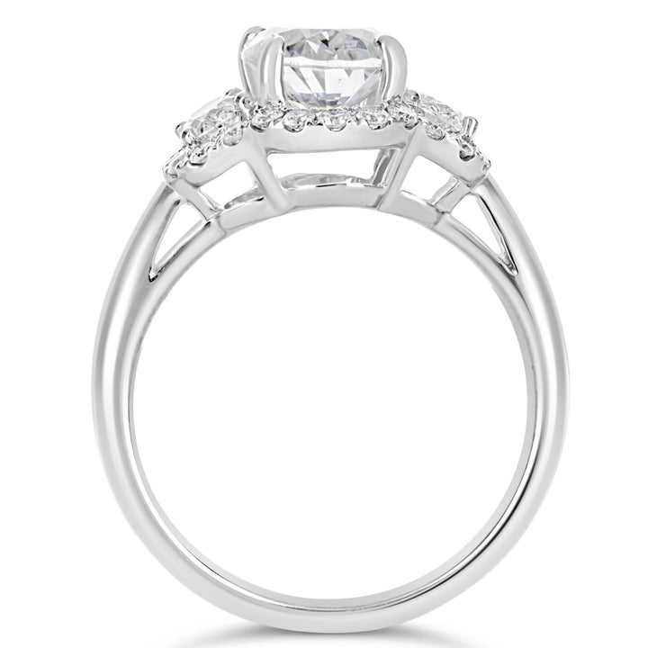 Modern Diamond Halo Engagement Ring - The Diamond Guys
