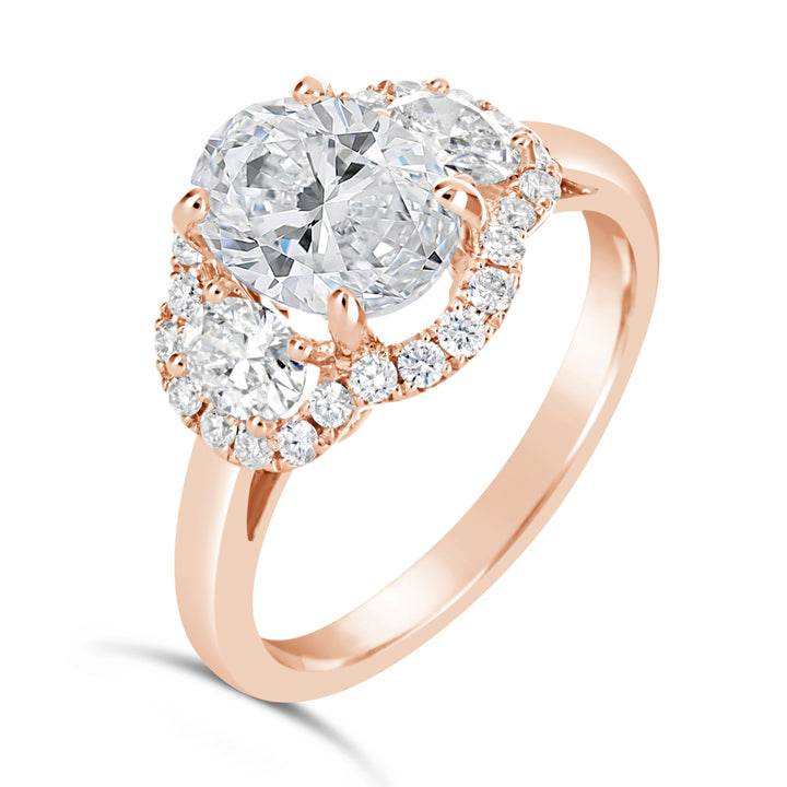 Modern Diamond Halo Engagement Ring - The Diamond Guys
