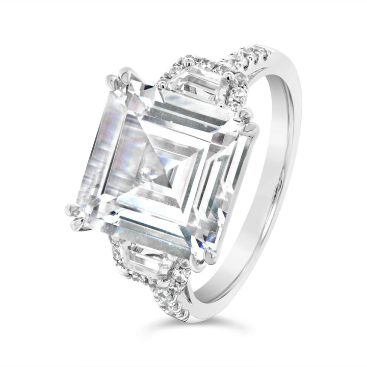Three Stone Diamond Engagement Ring with Split Prongs - The Diamond Guys