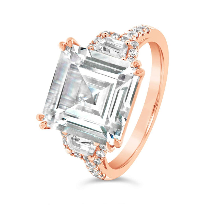 Three Stone Diamond Engagement Ring with Split Prongs - The Diamond Guys