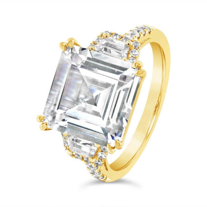 Three Stone Diamond Engagement Ring with Split Prongs - The Diamond Guys
