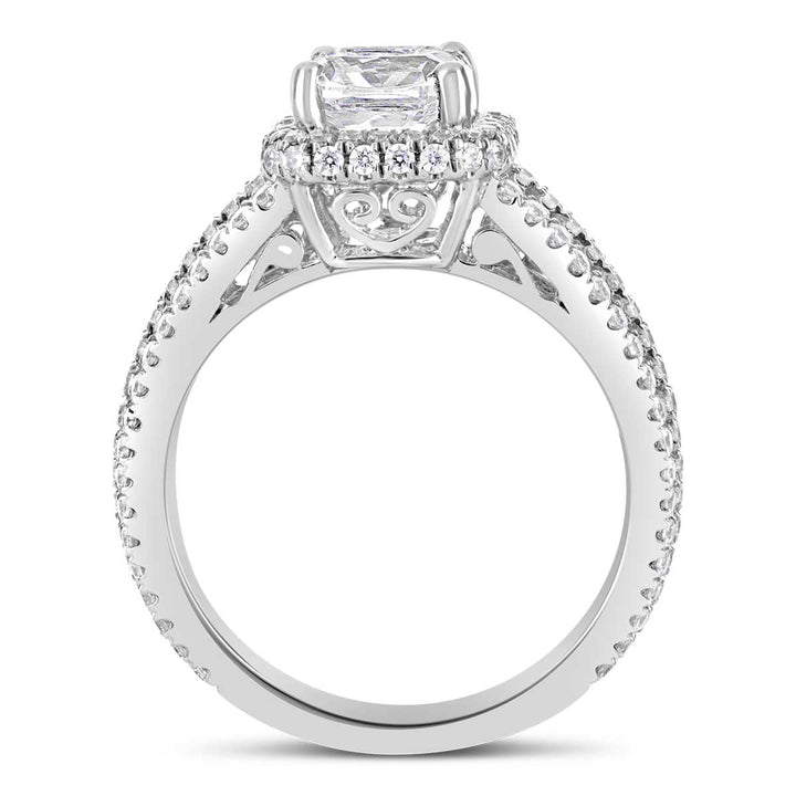 Split Shank Halo Dimond Engagement Ring - ACB018
