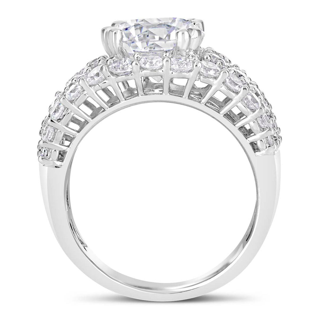 Wide Band Diamond Engagement Ring