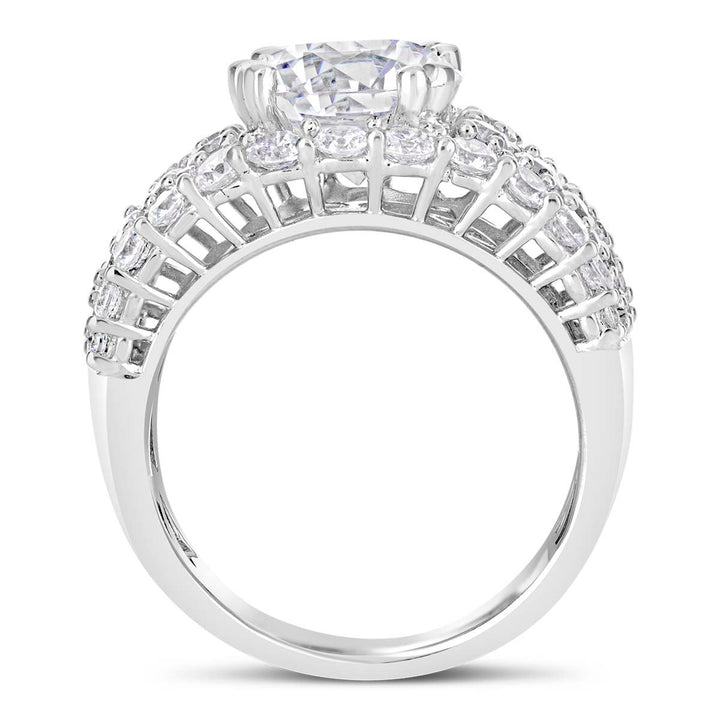 Wide Band Diamond Engagement Ring