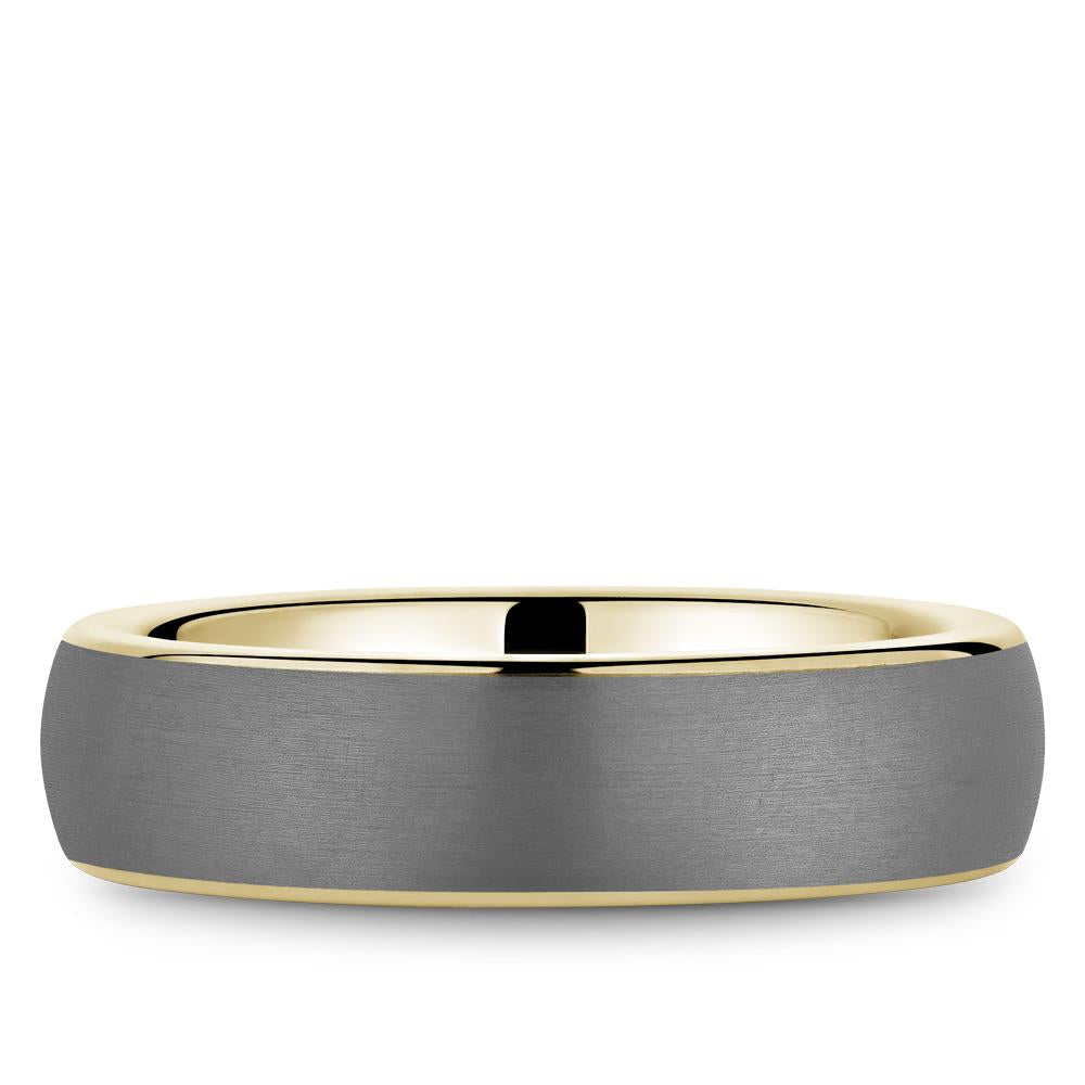 Gold-Tantalum Grey 6mm Wide Men's Wedding Band - RYL-206TY6