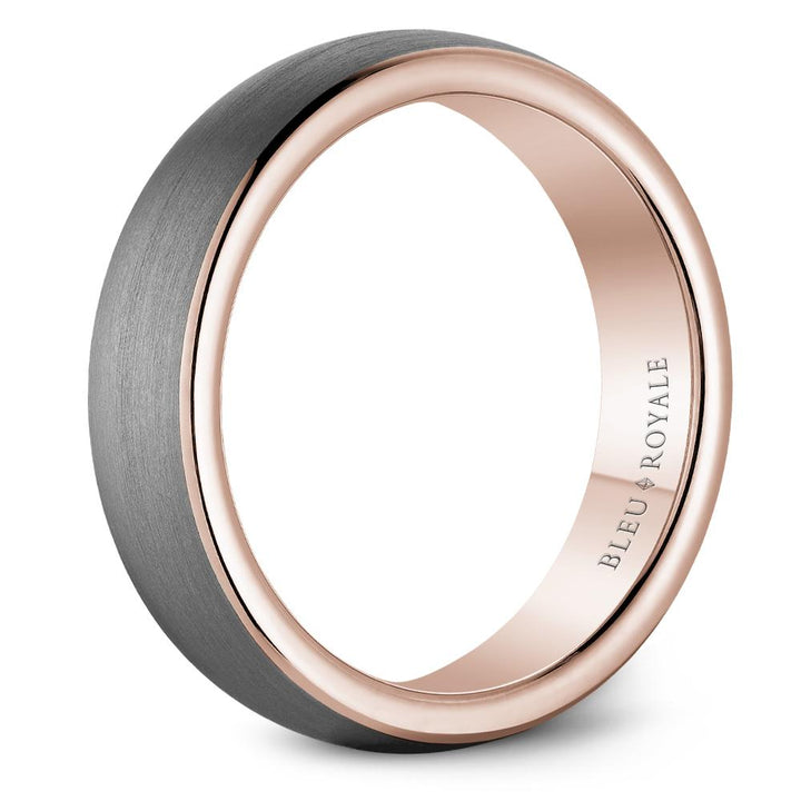 Gold-Tantalum Grey 6mm Wide Men's Wedding Band - RYL-206TY6