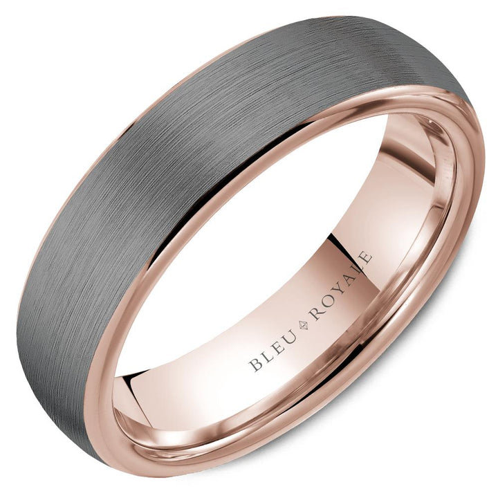 Gold-Tantalum Grey 6mm Wide Men's Wedding Band - RYL-206TY6