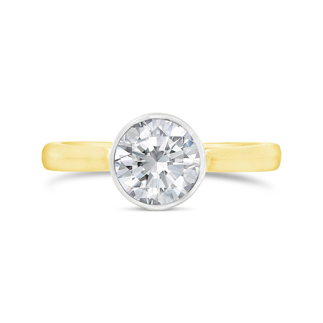 Bezel Set Solitaire Engagement Ring - N0022SMA