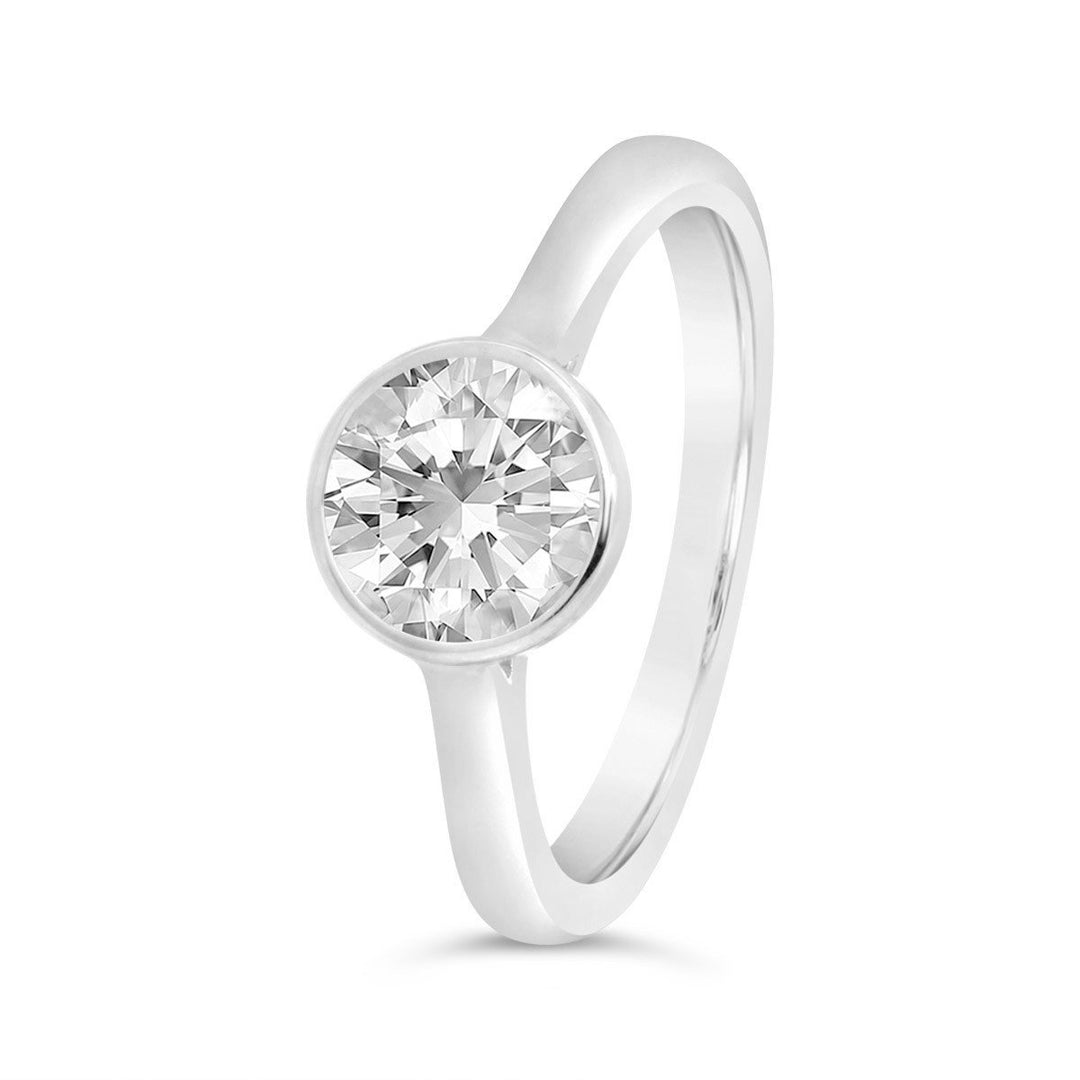 Bezel Set Solitaire Engagement Ring - N0022SMA