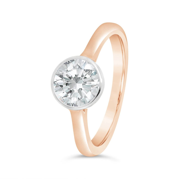 Bezel Set Solitaire Engagement Ring - N0022SMA