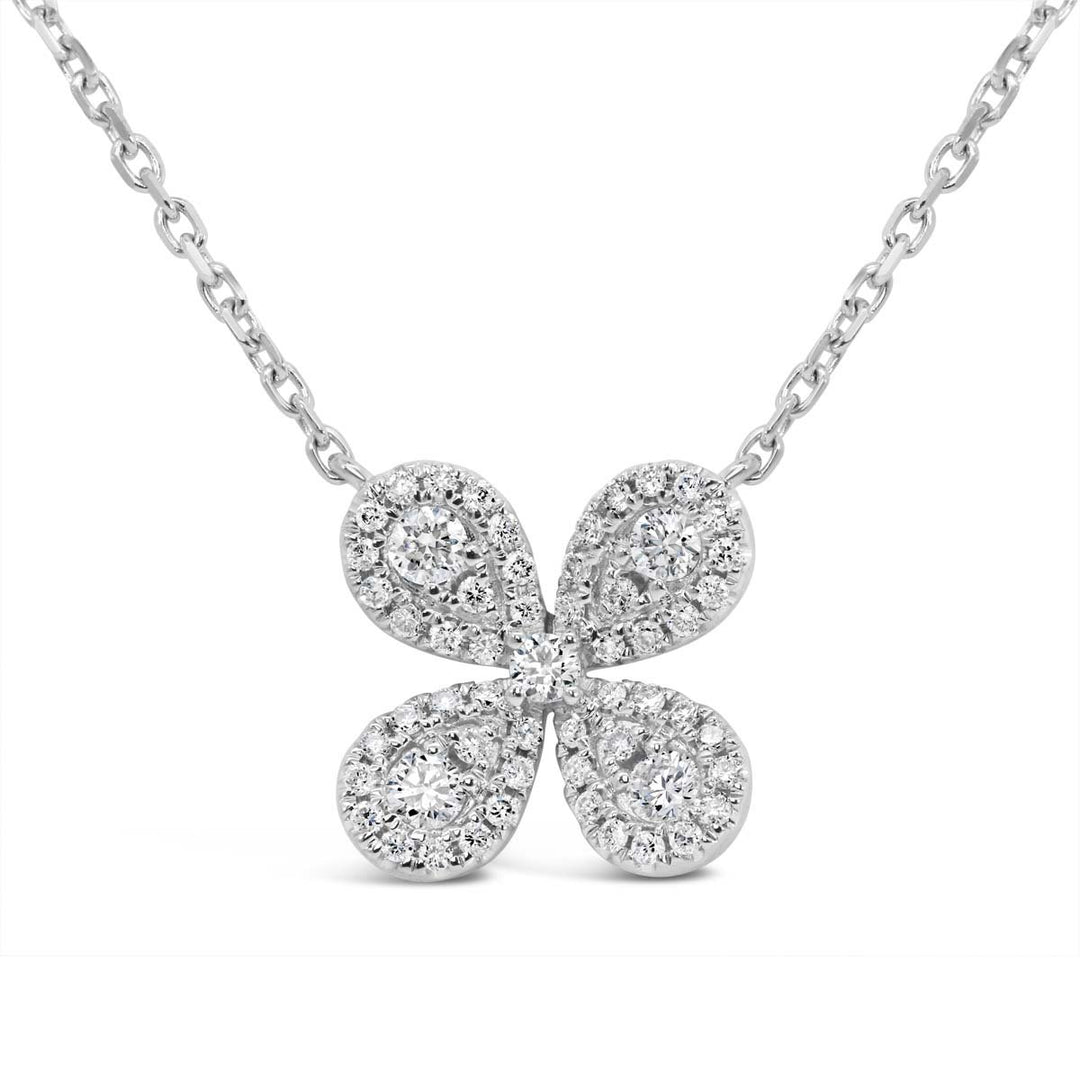 Four Leaves Diamond Clover Necklace - ADN29102 - The Diamond Guys