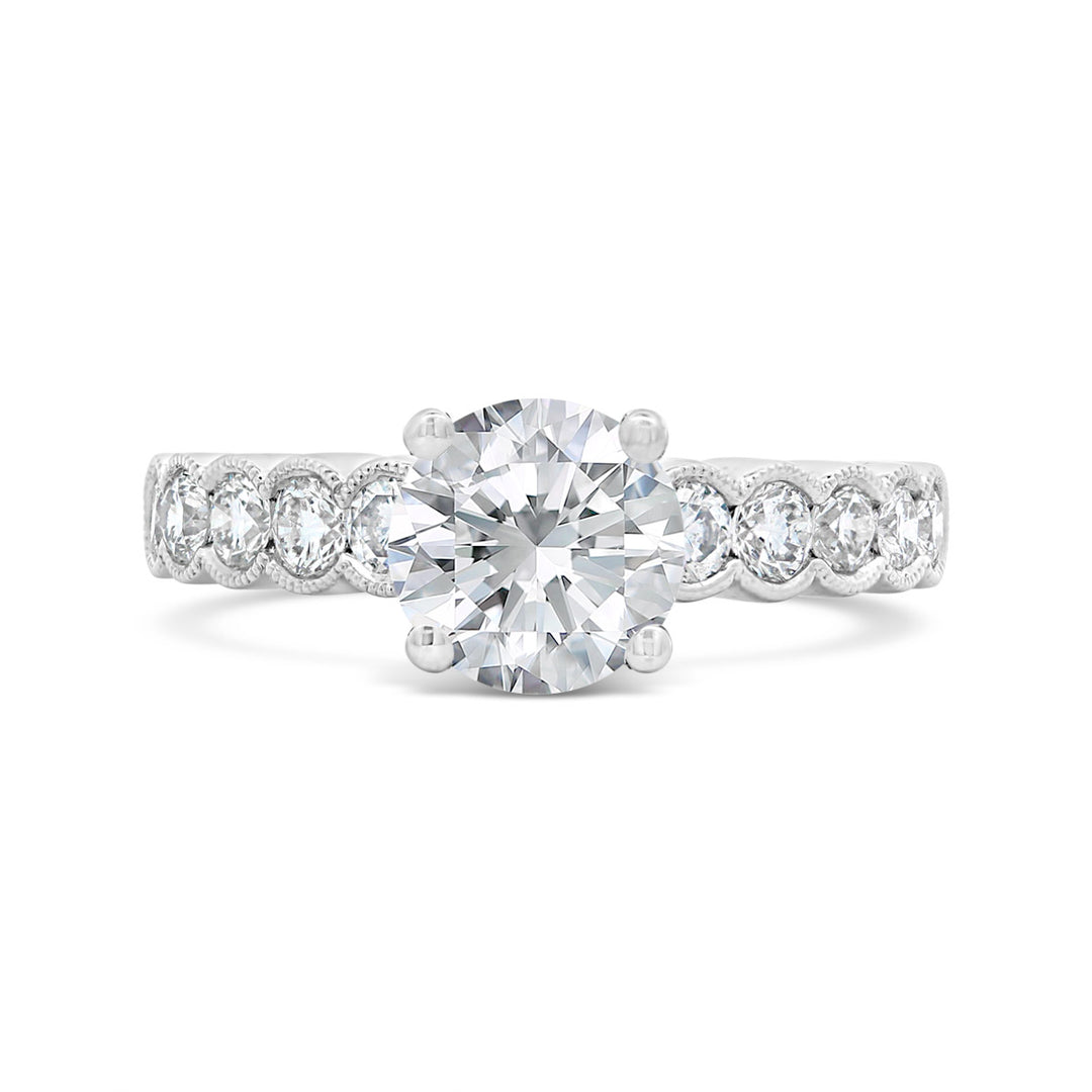 Vintage Inspired Diamond Engagement Ring - R-37897