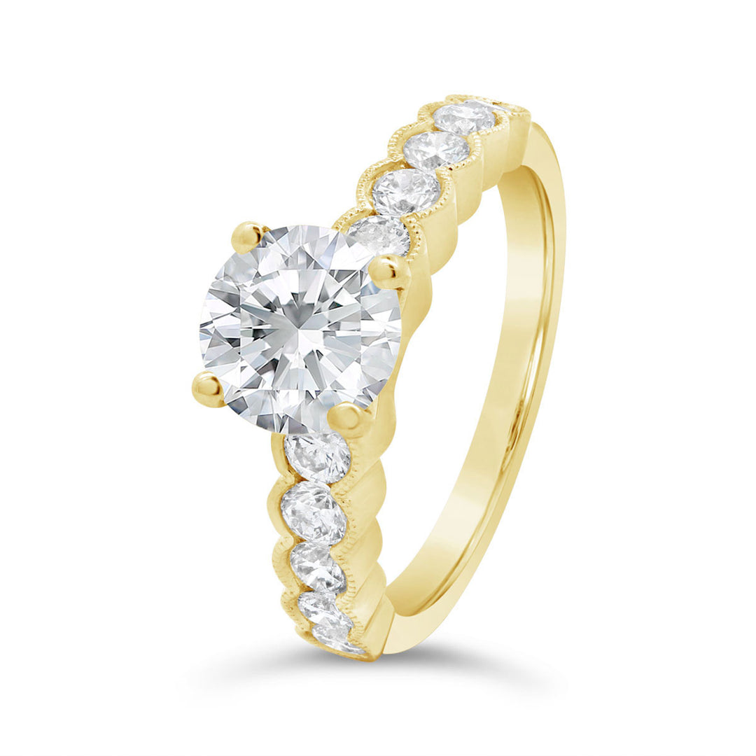 Vintage Inspired Diamond Engagement Ring - R-37897