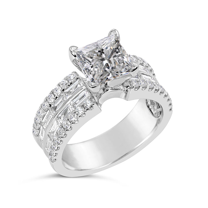 Wide Band Diamond Engagement Ring - GR3905