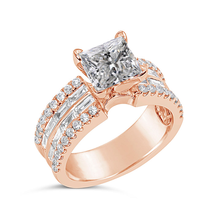 Wide Band Diamond Engagement Ring - GR3905