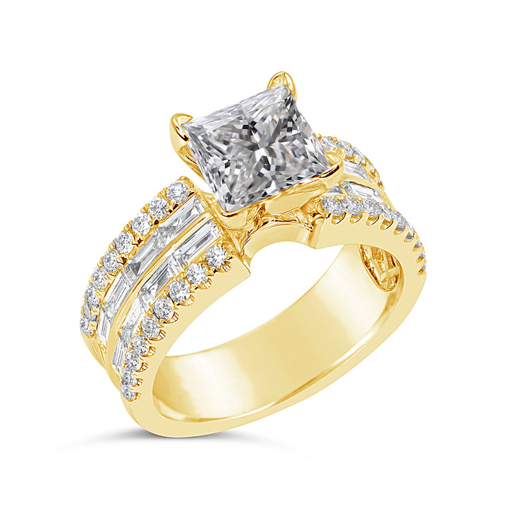 Wide Band Diamond Engagement Ring - GR3905